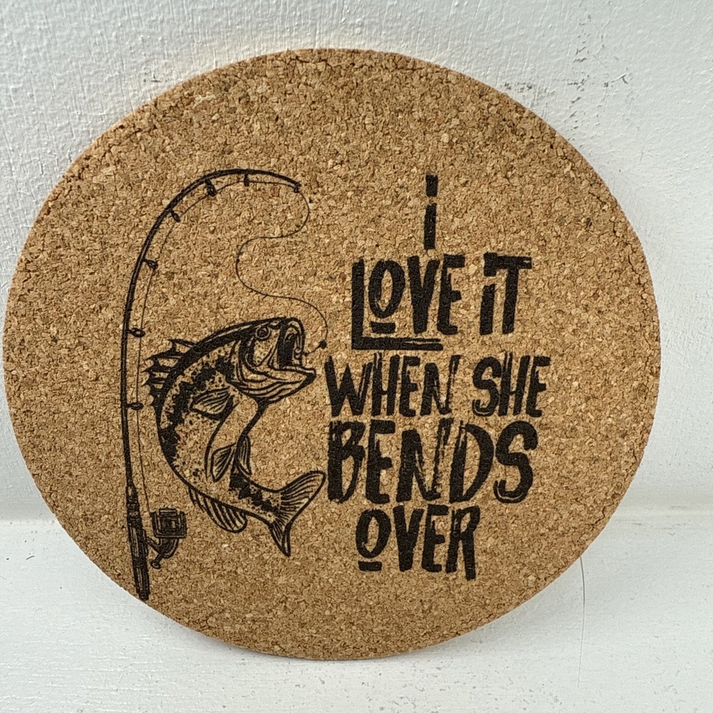 Husband Presents Coasters round cork drink Bass Fishing.